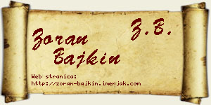 Zoran Bajkin vizit kartica